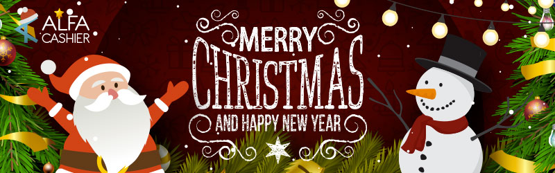 Merry Christmas and Happy New Year congratulations from ALFAcashier team!