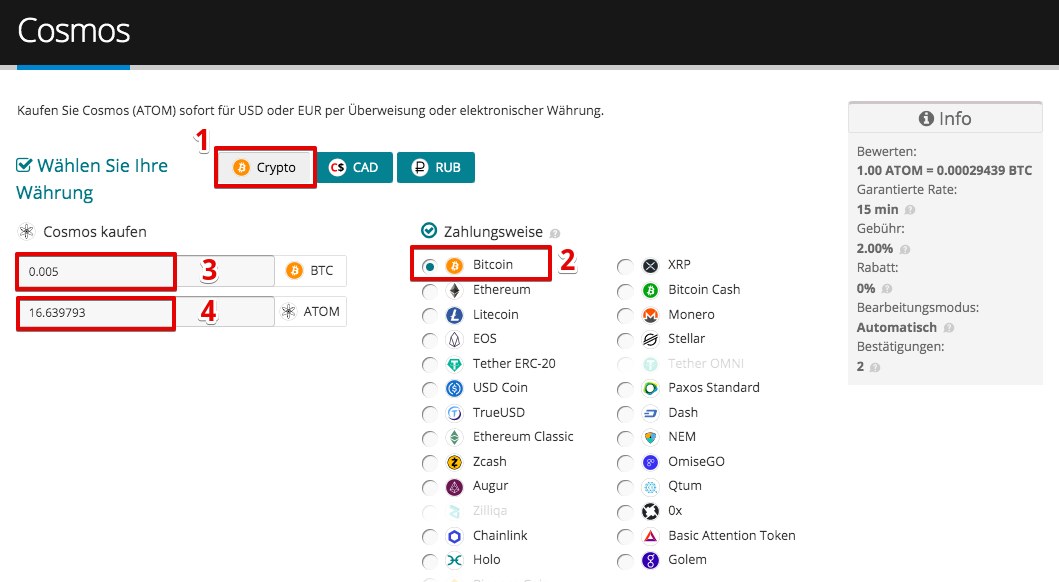 Wie kaufe ich Cosmos (ATOM)