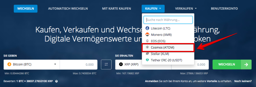 Wie kaufe ich Cosmos (ATOM)