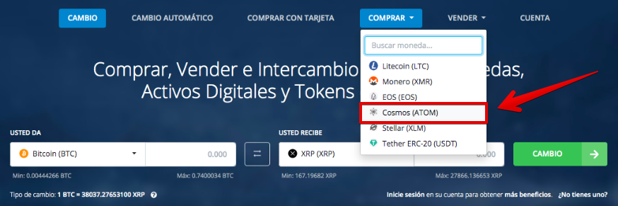 Cómo comprar Cosmos (ATOM)