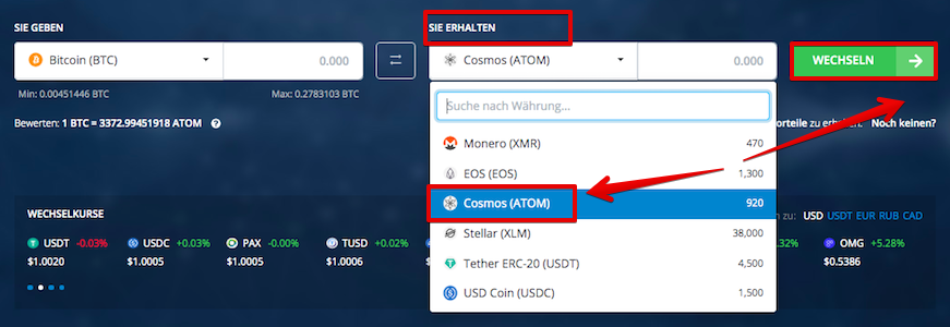 Wie kaufe ich Cosmos (ATOM)