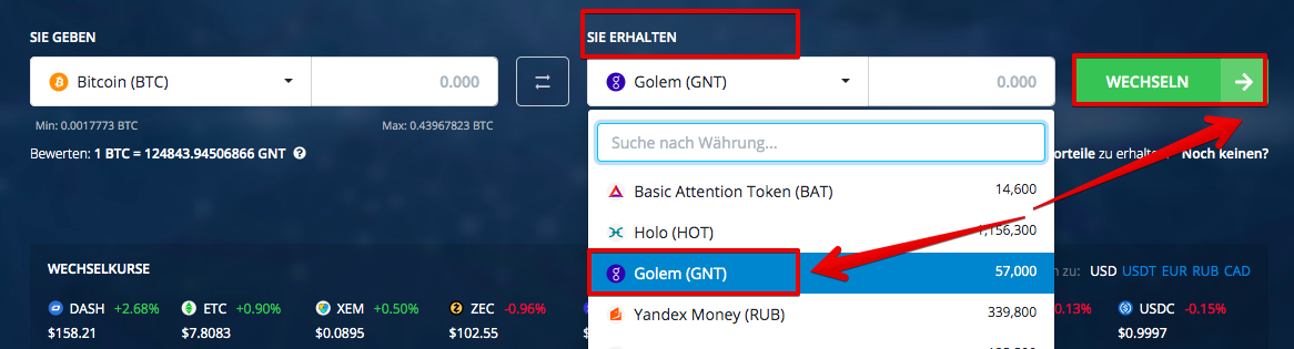 Cómo comprar Golem (GNT)