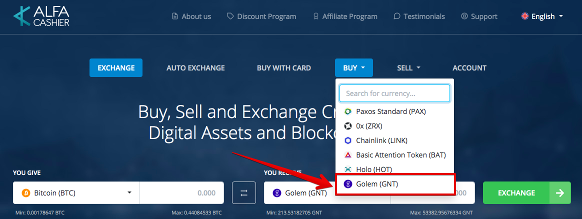 How to buy Golem (GNT)