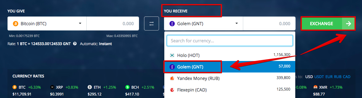 How to buy Golem (GNT)