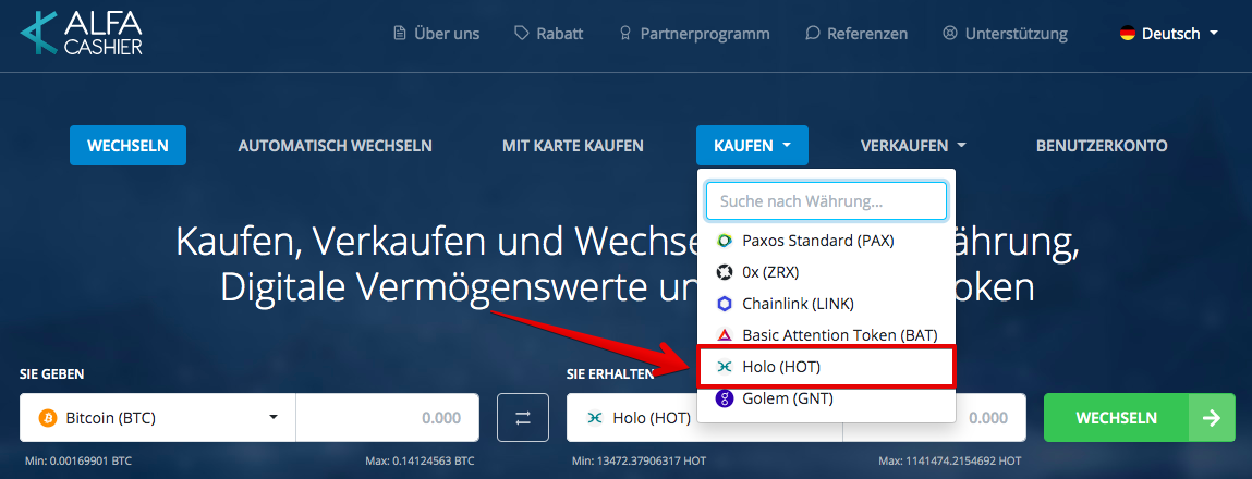Wie kaufe ich Holo (HOT)