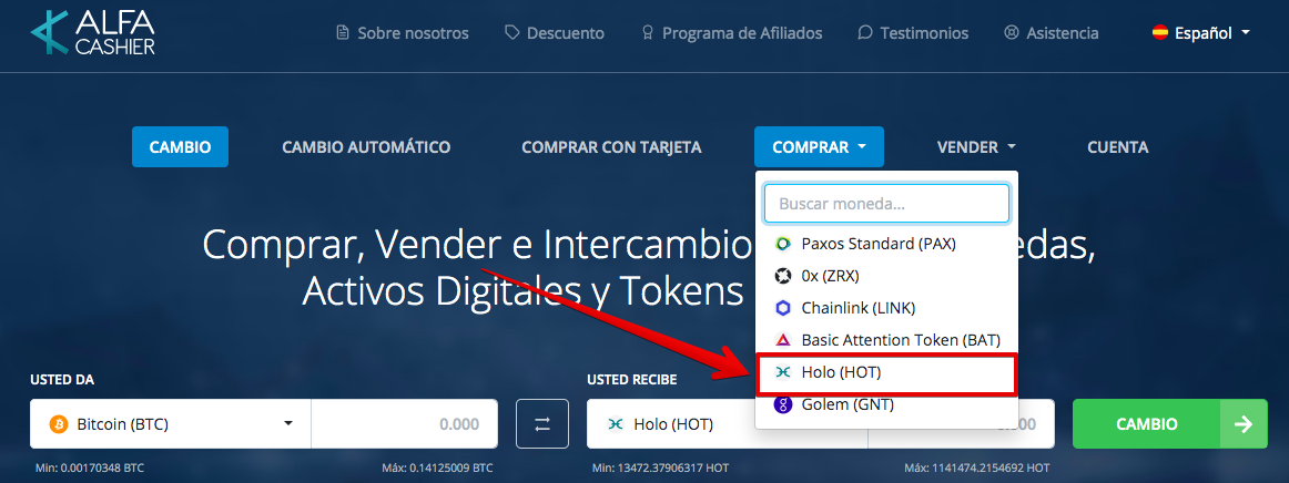 Cómo comprar Holo (HOT)