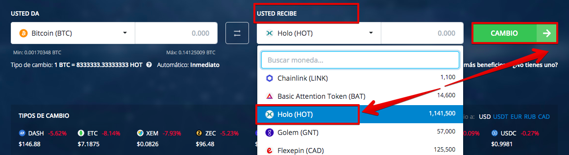 Cómo comprar Holo (HOT)