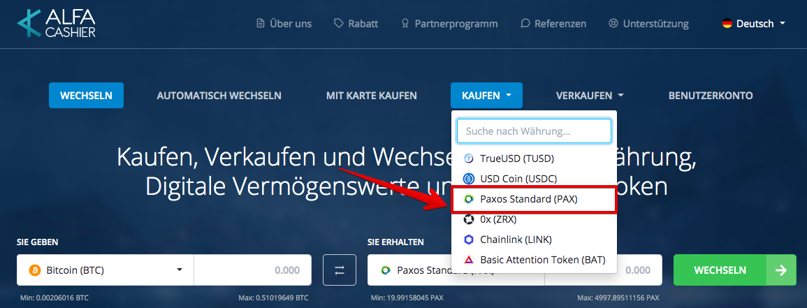 Wie kaufe ich Paxos Standard (PAX)