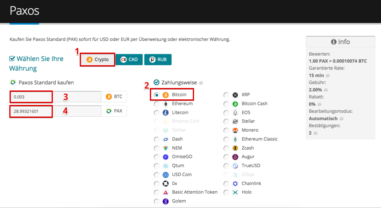 Wie kaufe ich Paxos Standard (PAX)