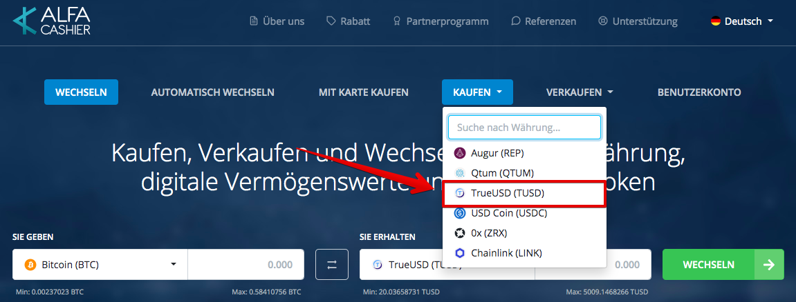 Wie kaufe ich TrueUSD (TUSD) pic10