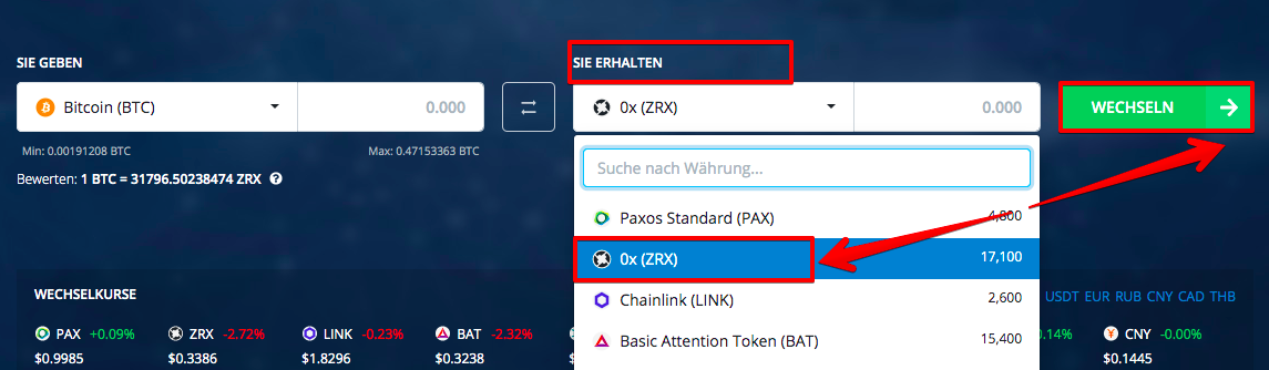 Wie kaufe ich 0x (ZRX)