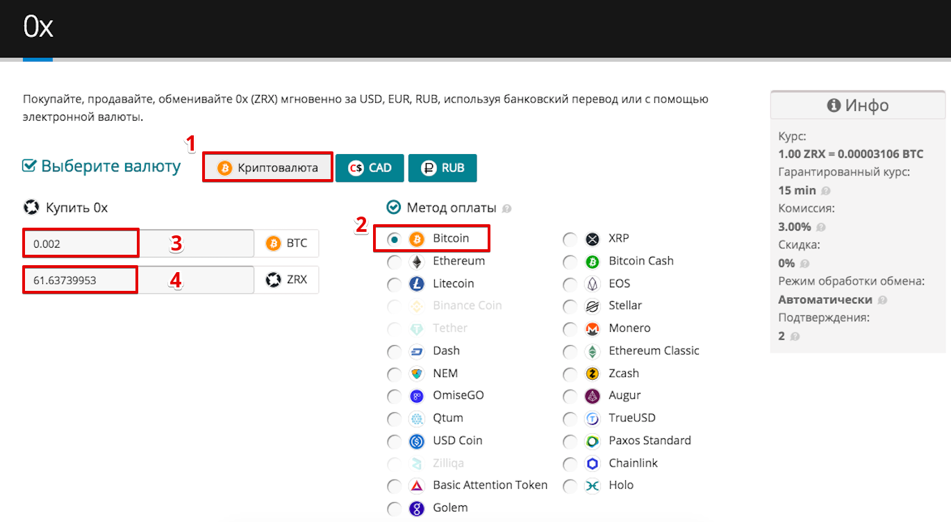 Как купить 0x (ZRX)