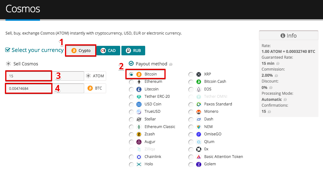 How to sell Cosmos (ATOM)