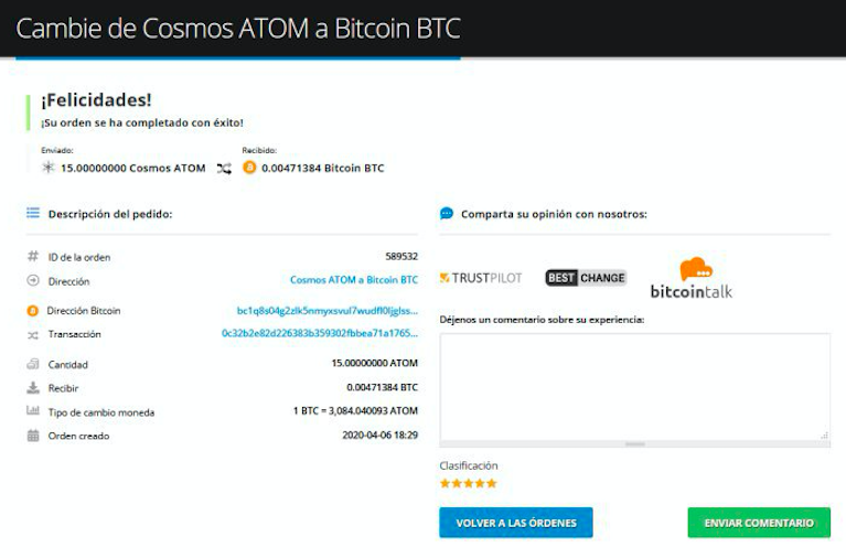 Cómo vender su Cosmos (ATOM)