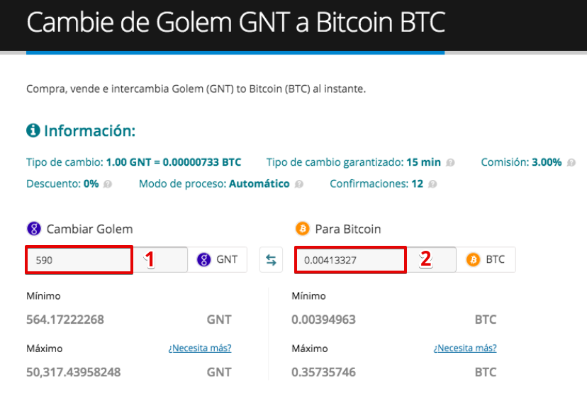 Cómo vender su Golem (GNT)