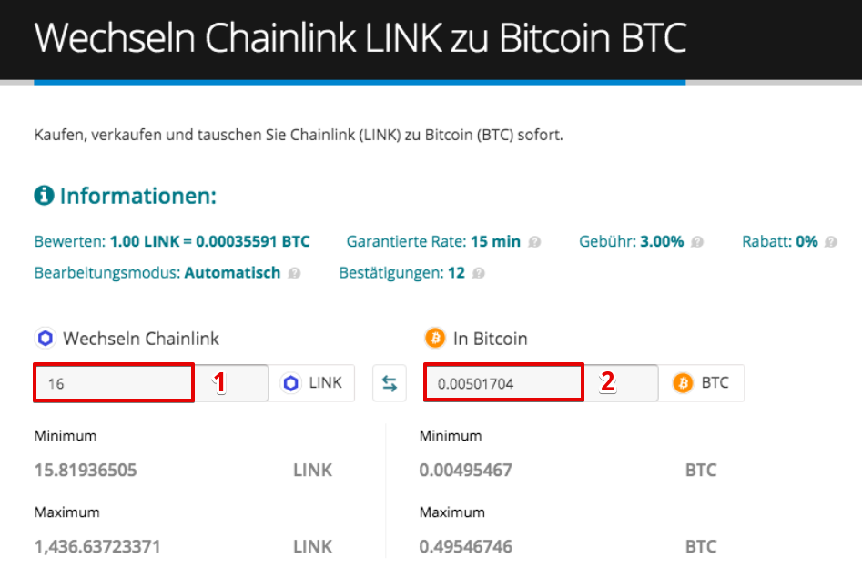 Wie verkauft man Chainlink (LINK)