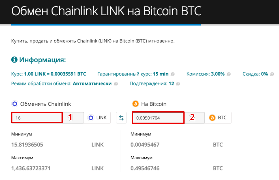 Как продать Chainlink (LINK)