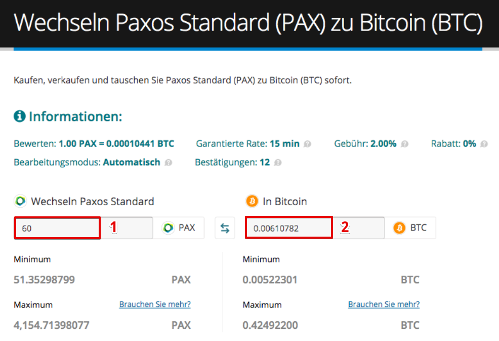 Wie verkauft man Paxos Standard (PAX)