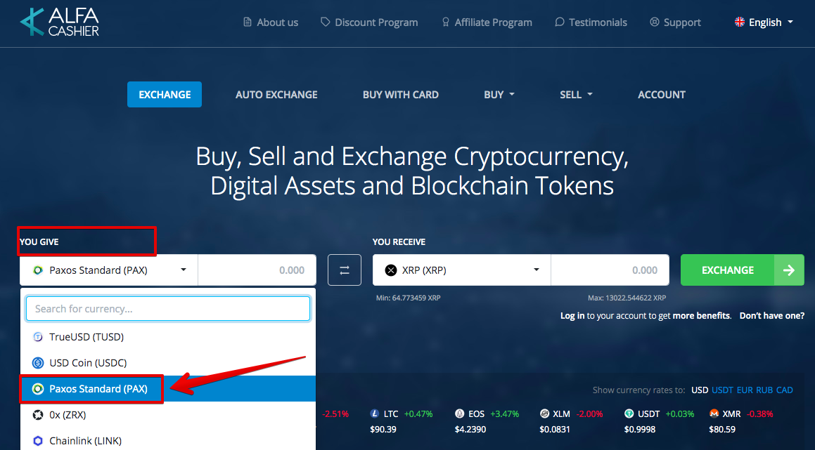 How to sell Paxos Standard (PAX)