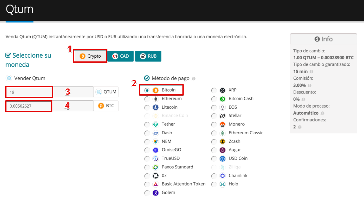 Cómo vender su Qtum (QTUM)