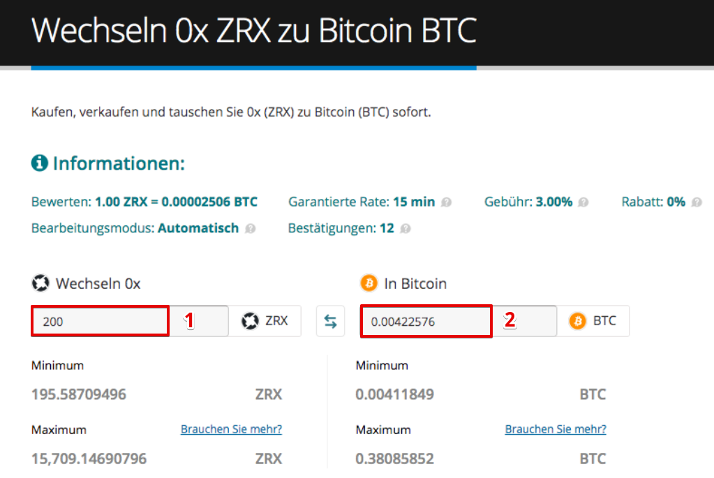 Wie verkauft man 0x (ZRX)