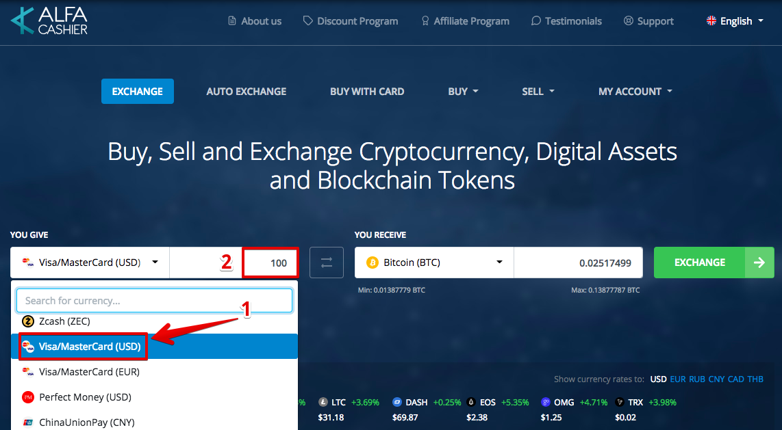 How to buy EOS (EOS) with Credit Card (Visa/Mastercard) | Alfacash - Instant Cryptocurrency Exchange